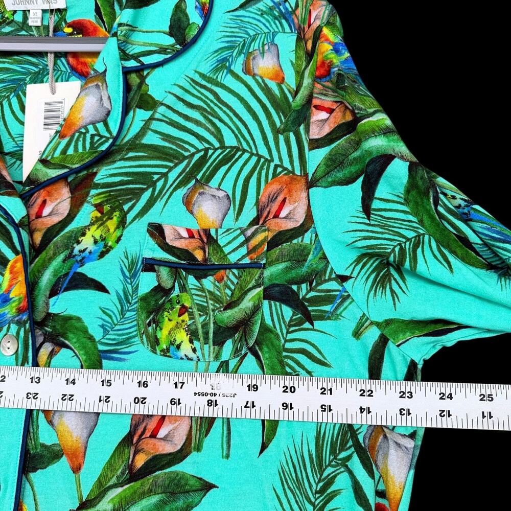 Johnny Was Taina Tropical Bird Print Sleep Shirt Nightgown XL NWT Pima Modal - Picture 6 of 13